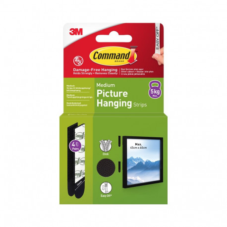 3M Command kinnitusribad medium 4 komplekti, must