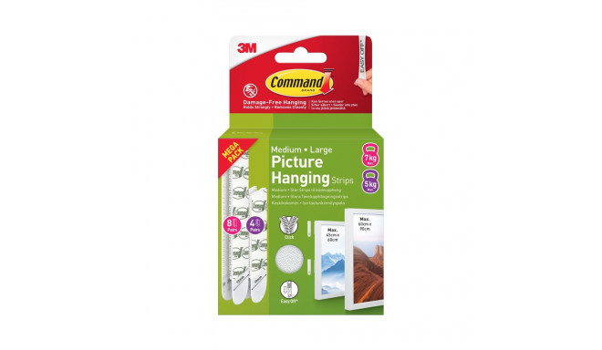 3M Command Strips V-Pack White  4 Sets M + 8 Sets