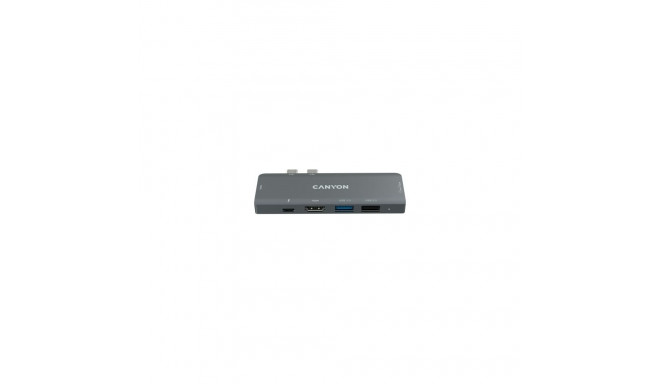 Canyon DS-05B multiport dokkimisjaam 7 pordiga 1*Type C PD100W+2*HDMI+1*USB3.0+1*USB2.0+1*SD+1*TF si