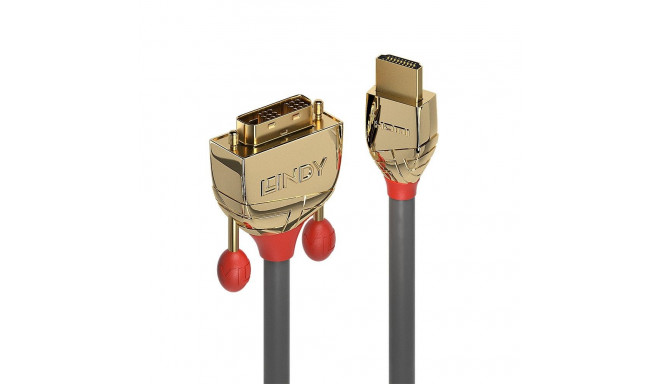 HDMI Cable - LINDY Gold Line HDMI to DVI-D Cable, 3 m, Grey
