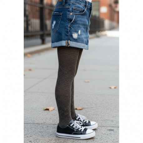 SOKISAHTEL ELY musta värvi rombimustrilised säravad laste sukkpüksid 431, 432, 682