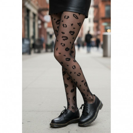 SOKISAHTEL ANIMAL musta värvi leopardi mustriga sukkpüksid 455, 424
