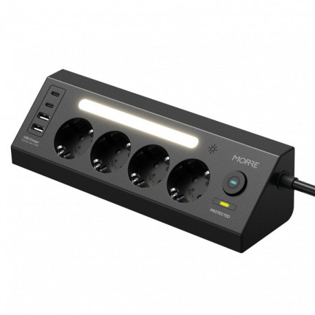 Morre pikendusjuhe valgusega 4 pesa, 2xUSB-A, 2xUSB-C 1,5m M-411