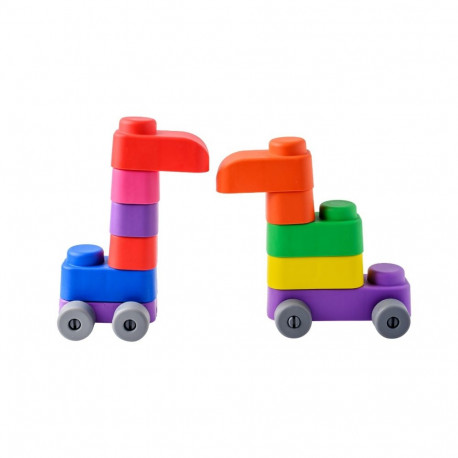 Gerardo's Toys Pehmete klotside komplekt + rattad 21 tk