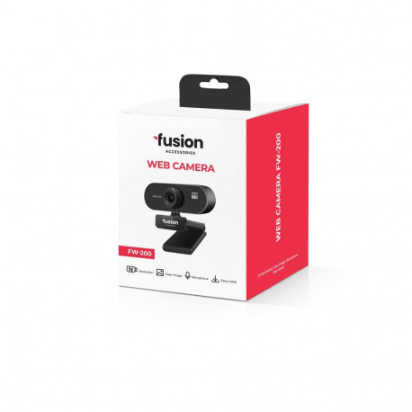 Fusion FW-200 WEB-kaamera USB 2.0 | 2160p | HD-mikrofon| must  (kahjustatud pakend)