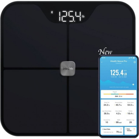 iHealth | Wireless Body Composition Scale | Nexus Pro | Maximum weight (capacity) 181 kg | Body Mass