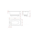BATHTUB UNO 150X75 SMALL PANEL, DRAIN