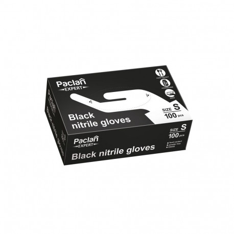 EXP NITRILE GLOVES BLACK 100PCS BOXS