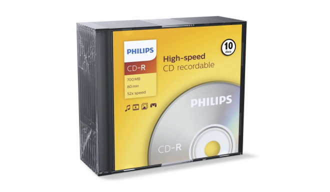 1x10 Philips CD-R 80min 700MB 52x SL