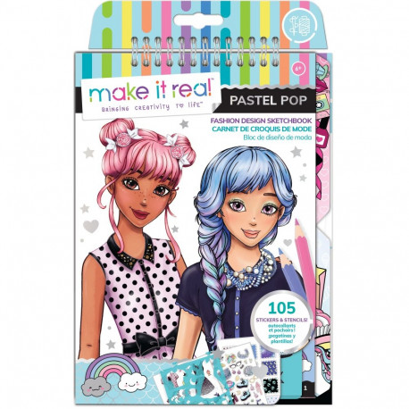 MAKE IT REAL Fashion design sketchbook "Pastel pop"