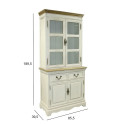 Vitriinkapp SAMIRA 85,5x39,5/31xH189,5cm, antiikvalge/naturaalne