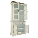 Vitriinkapp SAMIRA 85,5x39,5/31xH189,5cm, antiikvalge/naturaalne