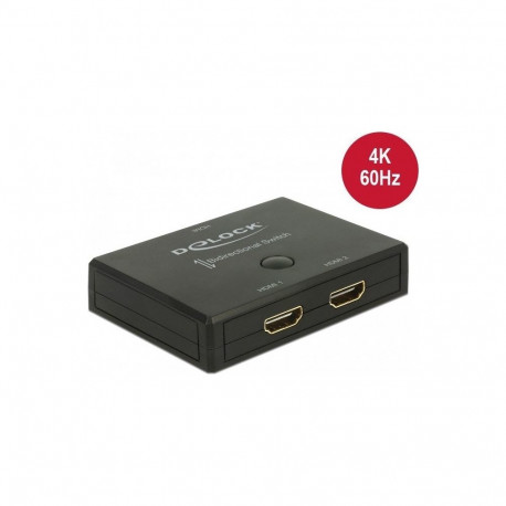 DeLOCK HDMI switcher 2-1 bidireional 4K 60 Hz, HDMI switch - black