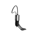 Dudao 3in1 USB car charger 3,4 A built-in cable Lightning / USB Type C / micro USB black (R5ProN bla