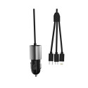 Dudao 3in1 USB car charger 3,4 A built-in cable Lightning / USB Type C / micro USB black (R5ProN bla