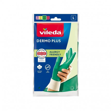 Vileda Dermo Plus 'L' kindad rohelised puuvill, nitriil
