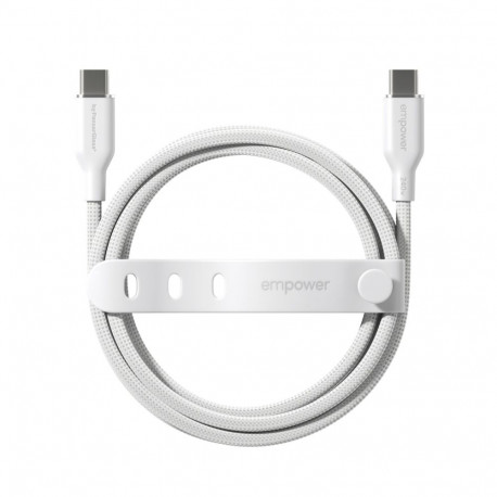 empower by PanzerGlass Racing USB-C to USB-C 2m hvid