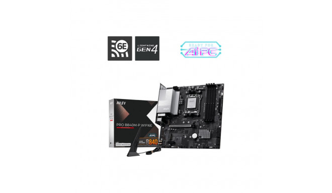 MSI emaplaat PRO B840M-P WIFI6E AMD AM5 DDR5 SATA M.2 4xSATA renoveeritud ilma originaalpakendi ja t