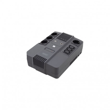 Digitus | All-in-One UPS | All-in-One UPS, 800VA/480W, LED 12V/9Ah x1, 4x CEE 7/7,3x IEC C13, USB, R