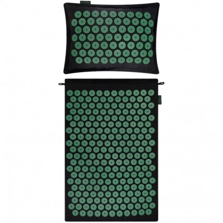 Mata do akupresury i masażu z poduszką Spokey Akumat czarno-zielona 944215