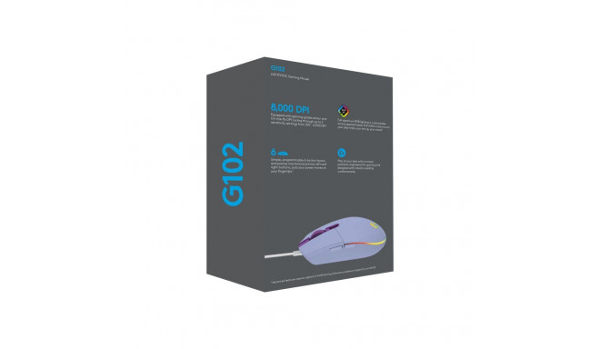 Logitech G102 LIGHTSYNC EER, lilla