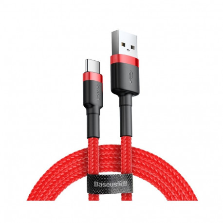Kaabel USB2.0 pistik - USB C pistik, 0.5m, QC3.0, nailonist, punane BASEUS