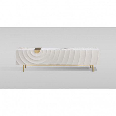 TV-alus Stilig, valge/kuldne