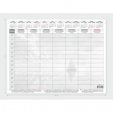Lauakalender 2026, A3+, 53 lehte, nädala vaade (Baltic)