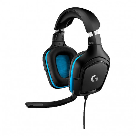 LOGITECH G432 Wired Gaming Headset 7.1 - LEATHERETTE - BLACK/BLUE - USB