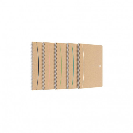 Kaustik A5 ruut 5x5 90lehte spiraalköide kartong Oxford Touareg Recycled taaskasutatud paber