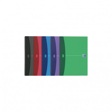 Kaustik A4 joon 50lehte spiraalköide plastkaas Oxford Urban assortii