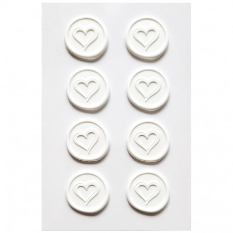 Kirjapitsatid - valged südamed, 8tk