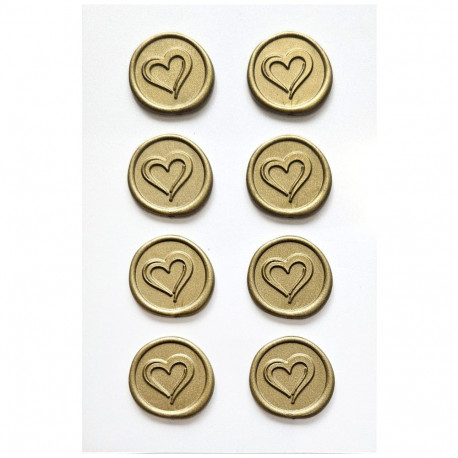Kirjapitsatid - kuldsed südamed, 8tk