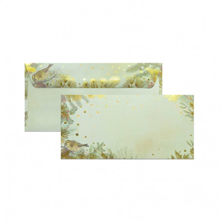 Kaarditoorik ja ümbrik Gold Christmas, DL - 5tk