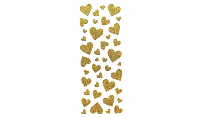 Glitter kleebised - Kuldsed südamed, 40tk