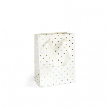 Kinkekott White Gold Dots S - 20x8x215m