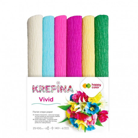 Floristi krepp-paber Vivid - 6 värvi