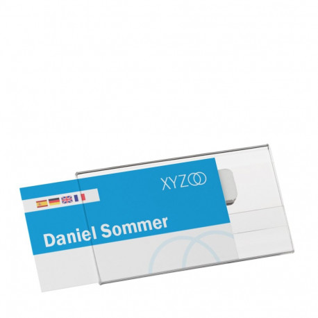 Akrüülist nimesildihoidja magnetiga, 75 x 40 mm