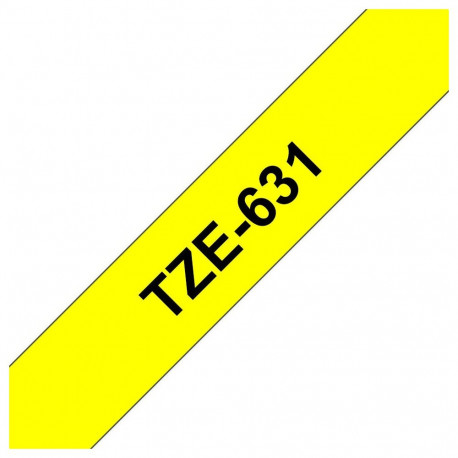 Brother TZe-631 Laminated Tape Black on Yellow, TZe, 8 m, 1.2 cm