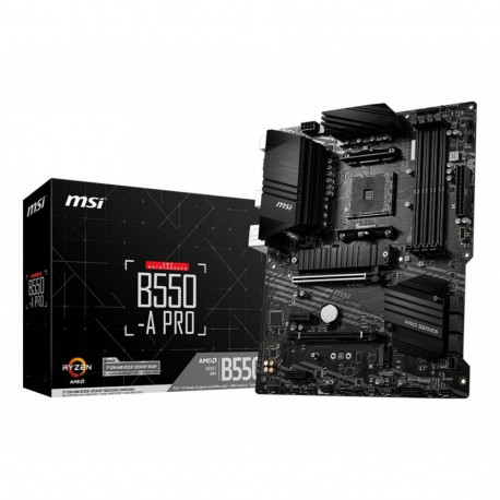 MSI B550-A PRO Processor family AMD, Processor socket AM4, DDR4 DIMM, Memory slots 4, Supported hard