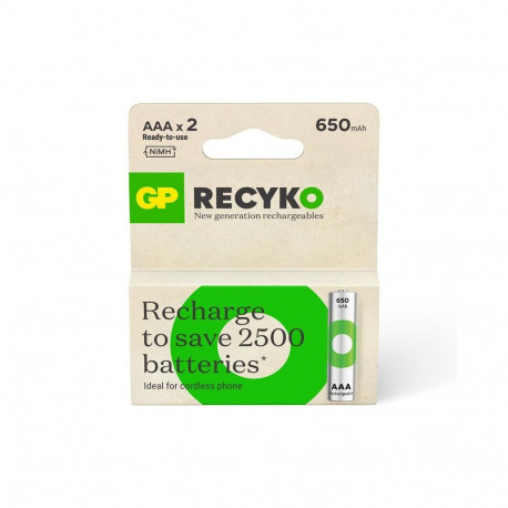 ACCU GP RECYKO AAA.650MAH 2PCS