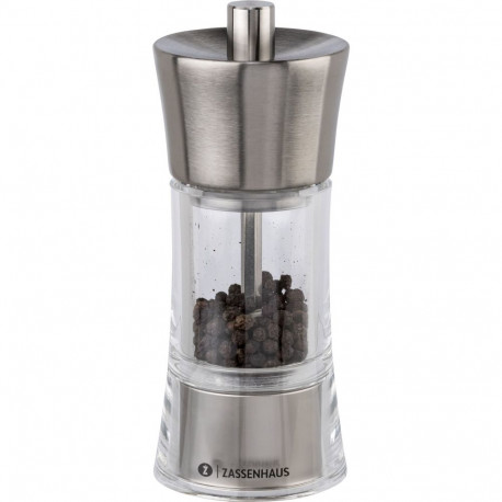 Zassenhaus Pepper Mill  Aachen Acrylic Glass/Inox 14 cm