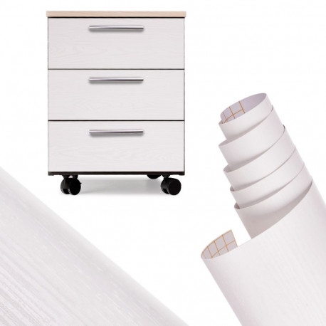 Isekleepuv fooliumrull seinakate tammepuust valge 1,22x50m