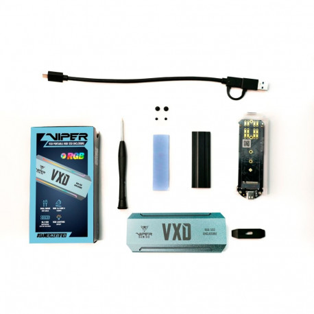 Patriot VXD M.2 PCIe RGB SSD Enclosure, drive enclosure (silver)