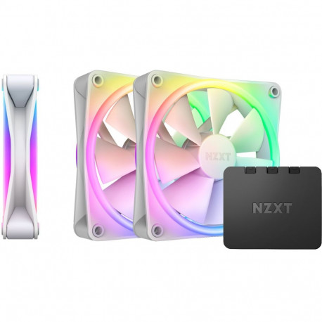 F120 RGB DUO Triple 120x120x25 (weiß, 3er Pack, inkl. RGB-Controller, 120 mm)