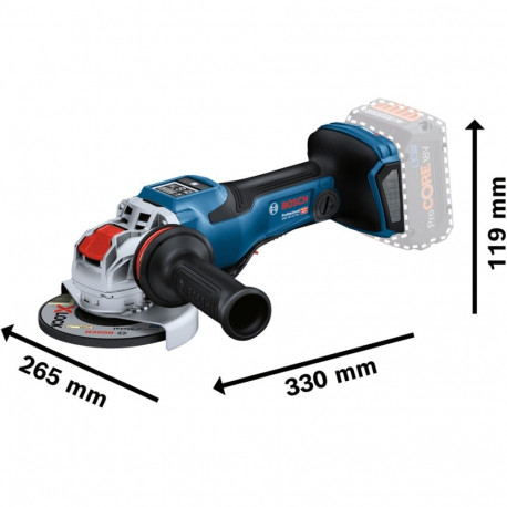 Bosch X-LOCK cordless angle grinder BITURBO GWX 18V-15 PSC Professional solo, 125mm (blue/black, Blu