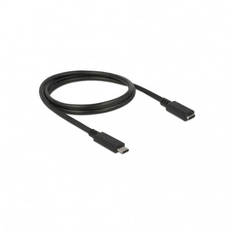 USB 3.2 Gen 1 Verlängerungskabel, USB-C Stecker > USB-C Buchse (schwarz, 1 Meter, SuperSpeed)