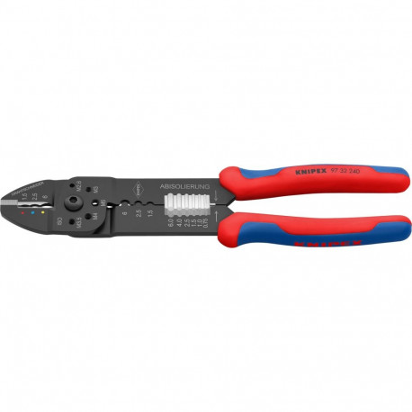 Crimpzange 97 32 240 (rot/blau, Abisolieren, Crimpen 0,5 - 6,0mm²)