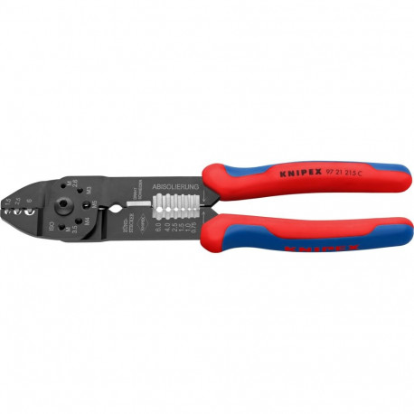 Crimpzange 97 21 215 C (rot/blau, Abisolieren, Crimpen 0,5 - 6,0mm²)