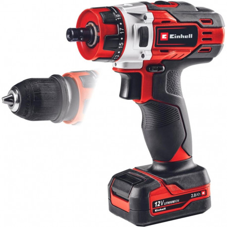 Einhell Cordless Drill TE-CD 12/1 X-Li, 12V (red/black, Li-Ion battery 2Ah)